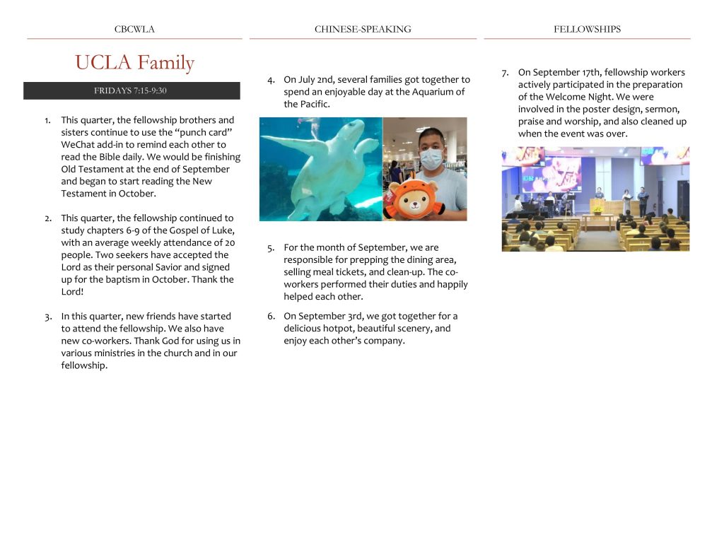 Chinese-speaking Fellowships: UCLA Family